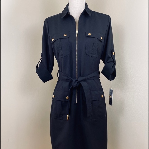 Sharagano Dresses & Skirts - Sharagano Black Safari design dress. Sz. 4.